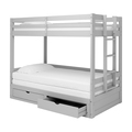 Alaterre Furniture Jasper Twin to King Extending Day Bed with Bunk Bed and Storage Drawers, Dove Gray AJJP0080